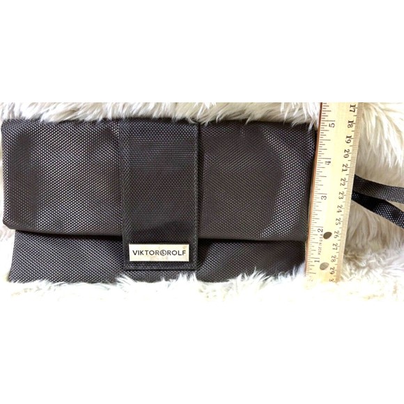 VIKTOR & ROLF KLM Airlines Grey‎ Nylon Travel Make-Up Bag Wristlet Toiletries - Picture 4 of 6